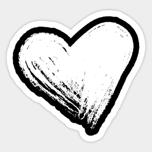 White heart, chalk drawing Sticker